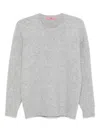 Drumohr Soft Texture Ribbed Crewneck Knitwear In Gray