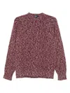 Drumohr Grape-coloured Pattern Wool Sweater In Burgundy