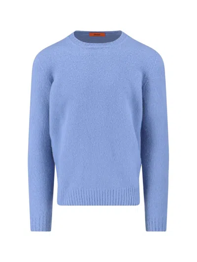 Drumohr Crew-neck Wool Jumper In Blue