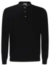 Drumohr Black Cotton Polo Shirt In Black