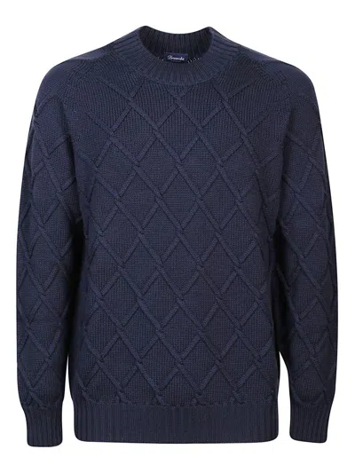 Drumohr Long-sleeved Round Neck Sweater In Black