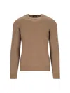Drumohr Basic Sweater In Brown Wool Light Shade In Brown