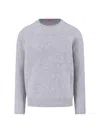 Drumohr Soft Texture Ribbed Crewneck Knitwear In Gray