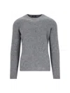 Drumohr Ribbed Crewneck Sweater Soft Texture In Grey