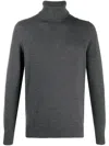 Drumohr Ribbed Turtleneck Sweater With Long Sleeves In Grey