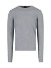 Drumohr Ribbed Crewneck Sweater Soft Texture In Grey