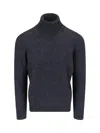Drumohr Ribbed Turtleneck Sweater With Long Sleeves In Grey