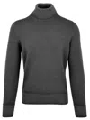 Drumohr Merino Wool Turtleneck Sweater With Ribbed Detailing And Versatile Fit In Gray