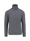 Drumohr Ribbed Turtleneck Sweater Long Sleeves In Grey