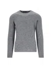 Drumohr Ribbed Crewneck Sweater Soft Texture In Grey