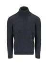Drumohr Ribbed Turtleneck Sweater With Long Sleeves In Grey