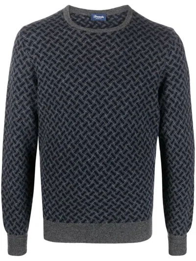 Drumohr Monogram Sweater In Grey