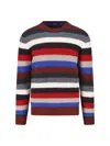 Drumohr Multicolor Striped Crew Neck Sweater In Multi