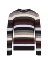 Drumohr Striped Sweater In Multicolor Wool Ribbed Design Striped In Multicolour