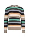 Drumohr Ribbed Striped Crewneck Sweater In Multicolour