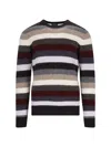 Drumohr Striped Sweater In Multicolor Wool Ribbed Design Striped In Multicolour