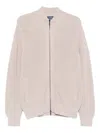 Drumohr Cardigan With Pockets And Zip In Neutral