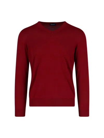 Drumohr V -neck Sweater In Red