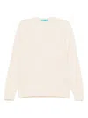 Drumohr Lambs Wool Crew-neck Sweater In Neutral
