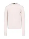 Drumohr Ribbed Crewneck Sweater With Soft Texture In White