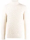 Drumohr Roll Neck Wool Jumper In White