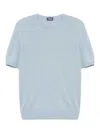 Drumohr Fine-knitted T-shirt In Blue