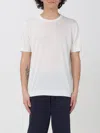 Drumohr Crew Neck T-shirt In Milky White Cotton In Milk