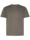 Drumohr Frosted Cotton Jersey Crew Neck T-shirt In Fango