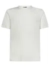 Drumohr White Cotton Blend Crewneck In Panna