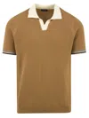 Drumohr Sweater Short Sleeve Contrast Collar In Brown