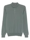 Drumohr Tailored Long Sleeve Polo In Gold
