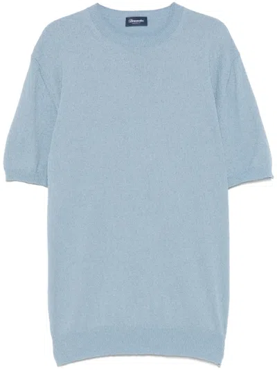 Drumohr Textured T-shirt In Blue