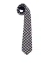 Drumohr Cashmere Geometric-pattern Tie In Blue