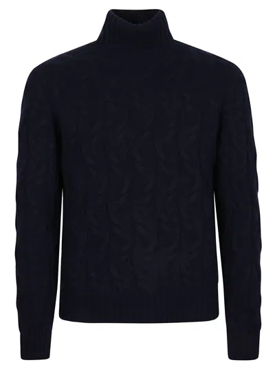Drumohr Treccia Turtleneck In Blue