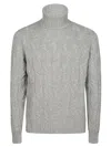 Drumohr Treccia Turtleneck In Grigio Chiaro