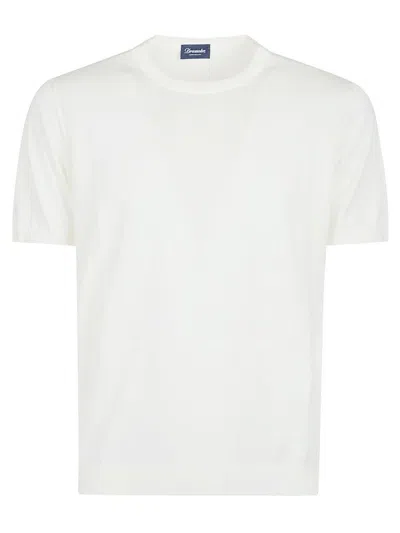 Drumohr Terry-effect Knitted T-shirt In White