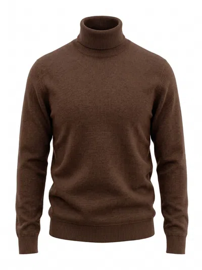 Drumohr Roll-neck Wool Sweater In Brown