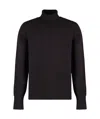 Drumohr Wool Turtleneck Sweater In Black
