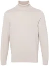 Drumohr Wool Turtleneck Sweater Long Sleeves In Beige