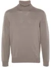 Drumohr Roll-neck Merino Jumper In Mastik