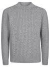 Drumohr Turtle Neck Sweater In Grigio Chiaro