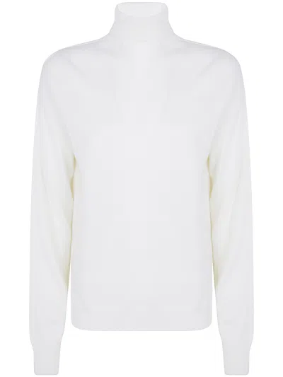Drumohr Roll-neck Wool Sweater In White