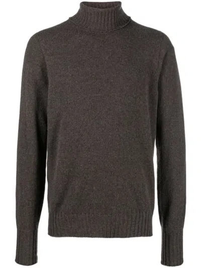 Drumohr Turtleneck Cashmere Sweater In Grey