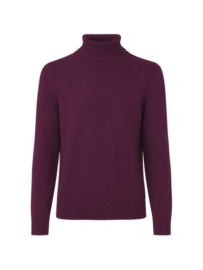 Drumohr Turtleneck Knitted Sweater In Burgundy