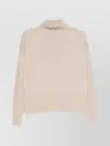 Drumohr Turtleneck Long Sleeve Knit Sweater In Neutral