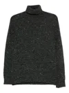 Drumohr Speckled Grey Turtleneck Sweater With Ribbed Cuffs