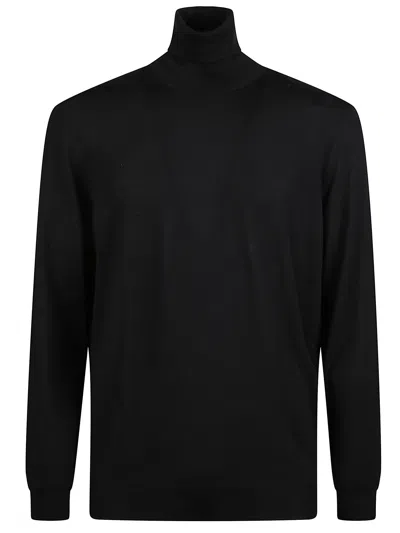 Drumohr Turtleneck Long Sleeves Sweather In Black