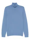 Drumohr Long Sleeve Turtle-neck Sweater In Blue