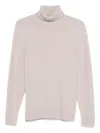Drumohr Turtleneck Merino Wool Sweater In Neutral