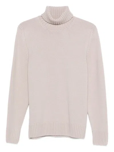 Drumohr Turtleneck Merino Wool Sweater In Neutral